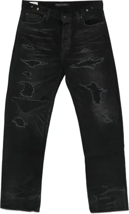 Mastercraft Union distressed faded-wash jeans - Black
