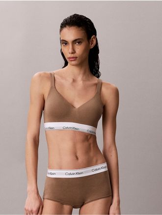 Calvin Klein Womens Icon Cotton Modal Boyshort - Brown - XS