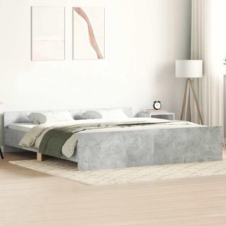 vidaXL Estructura De Cama Con Cabecero Piecero Gris Hormig&oacute;n 160x200cm Vidaxl