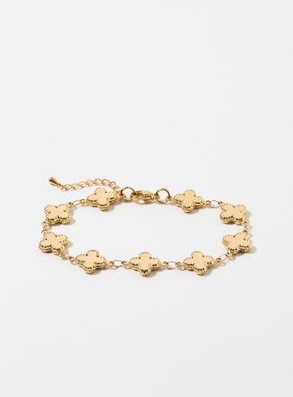 Le 31 Mens Stainless-steel geo clover bracelet
