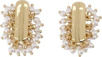 Self Portrait Womens Pearl Cluster Earrings Self Portrait Metal Gold Jewelry-Watches