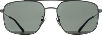Gucci Square Mens Silver Grey GG2096SA Metal - One Size