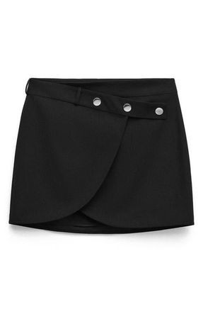 Mango Danita Wrap Front Miniskirt in Black at Nordstrom, Size 10