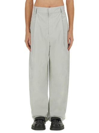 Bottega Veneta Silk-Cotton Trousers - Gray