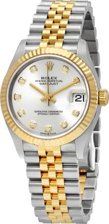 Rolex Datejust 31 Silver Diamond Dial Automatic Ladies Steel and 18kt Yellow Gold Jubilee Watch 278273SDJ