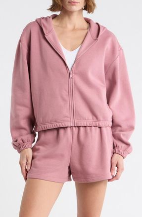 Zella Feather Fleece Zip Hoodie in Pink Nostalgia at Nordstrom Rack, Size X-Large
