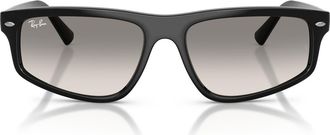 Ray-Ban 59mm Gradient Geometric Sunglasses in Black/clear Gradient Grey at Nordstrom
