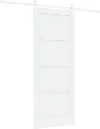 vidaXL Puerta Corredera 83 X 202 Cm Madera De Pino Maciza Blanco Vidaxl