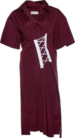 Dries Van Noten Dries van Noten, Delick lace- gathered poplin dress