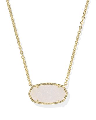 Kendra Scott Elisa Statement Short Pendant Necklace In Gold Iridescent Drusy