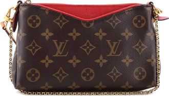Louis Vuitton Pallas Monogram Canvas with Leather clutch bag - Bruin