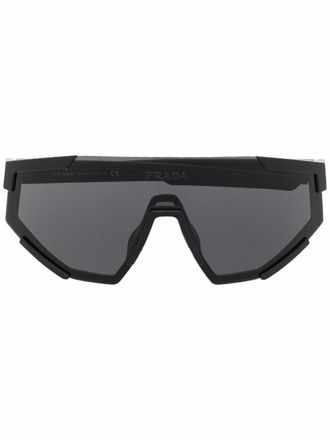 Prada oversize-frame sunglasses - women - Acetate - 39 - Black