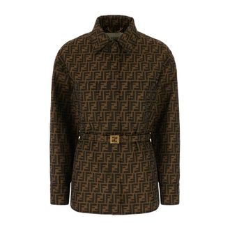 Fendi Light Jackets, female, Brown, 2XS, Light Jacket