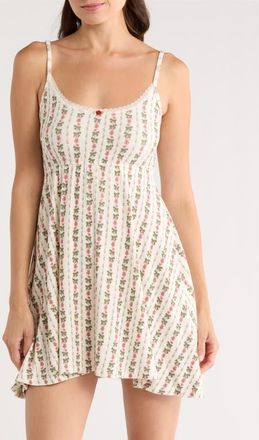 Kilo Brava Print Babydoll Chemise in Heirloom Rose at Nordstrom, Size Small