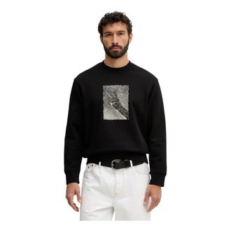 A|X Armani Exchange Hoodies & sweatvesten, Heren, Zwart, M, Katoen, Katoenen sweater