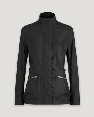 Belstaff Madeline Jacket Womens Waxed Cotton Black Size UK 10