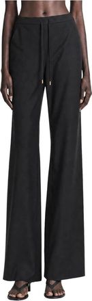 Max Mara Crisma Broek - Dames - Wijde Broeken - Zwart - S - Wol - Broeken