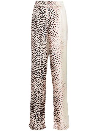 Roberto Cavalli graphic-print straight trousers - Neutrals