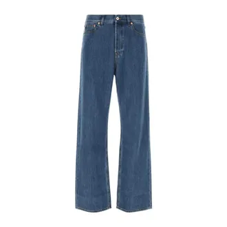 Valentino Garavani Wide Jeans, male, Blue, Size: W34 Baggy Jeans