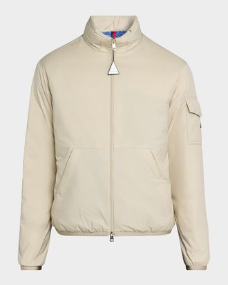 Moncler Mens Nylon Jacket with Stowaway Hood