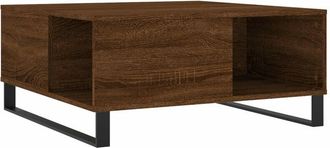 vidaXL Coffee Table Brown Oak 80x80x36.5 cm Engineered Wood Vidaxl