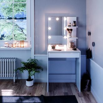 Vicco Tocador Isabelle, Blanco, 60 Cm Con Iluminaci&oacute;n Led