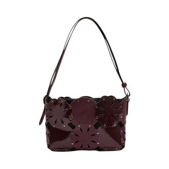 Maliparmi Maliparmi - Leren Bloemen Tas - Dames - Tassen - Rood - Maat: ONE Size Leer