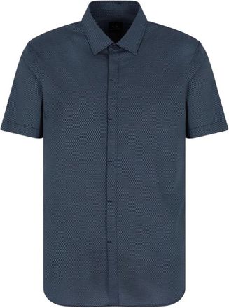A|X Armani Exchange Camicia - Heren - Korte mouwen Overhemden - Blauw - XS - Overhemden