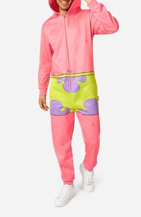 OppoSuits SpongeBob SquarePants Patrick Hooded Fleece Costume Jumpsuit in Pink at Nordstrom, Size X-Large R