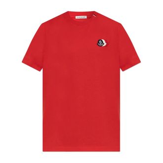 Moncler T-Shirts, male, Red, Size: 2XL Logo Patch T-Shirt