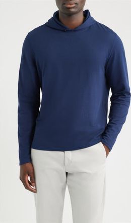 Johnnie-O Stretch Cotton Blend Pebble Hoodie in Navy at Nordstrom, Size Xx-Large