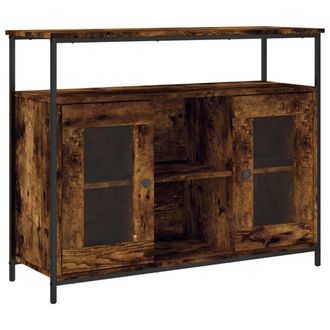 vidaXL Credenza Rovere Fumo 100x35x80 Cm In Legno Multistrato - Vidaxl