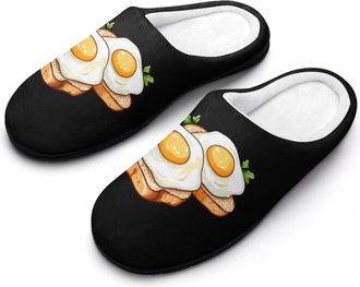 Generic Egg In A Toast Mens Slippers Comfortable And Non-slip Cotton Slipper Shoe for House