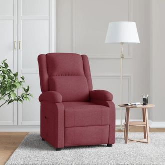 vidaXL Poltrona Reclinabile in Tessuto Rosso Vino vidaXL