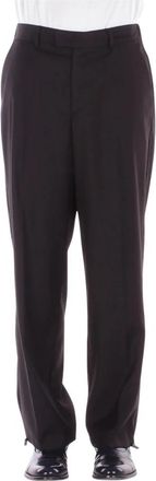 John Richmond Rechte Broek met Logo Achter - Heren - Straight fit broeken - Zwart - S - Leer - Broeken