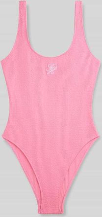 Tommy Hilfiger Badeanzug mit Logo-Stitching in Rosa, Gr&ouml;&szlig;e XL