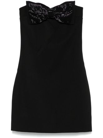 Self Portrait Black Crepe Bandeau Mini Dress
