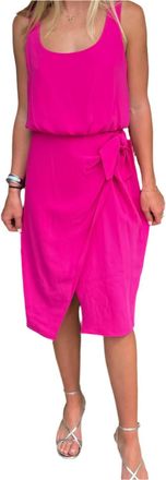 Trina Turk Orita Sleeveless Tie Waist Midi Dress In Pink