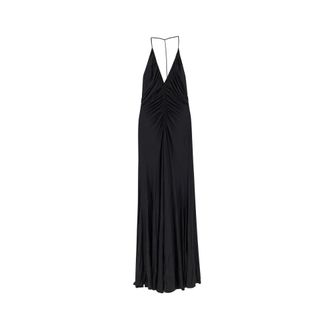 Self Portrait Gowns, female, Black, Size: XS Jersey Gathered Maxi Dress