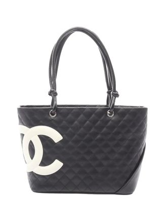 Chanel 2004-2005 Large Lambskin Cambon Ligne tote bag - Black