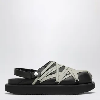 Rick Owens Megalace mules with black leather criss-cross laces