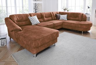 Sit&more Wohnlandschaft &raquo;Salsa U-Form&laquo; mit Federkern, wahlweise mit Bettfunktion