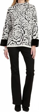 Tyler B&ouml;e Jacquard Tunic Abstract Cape Sweater In Black/ White