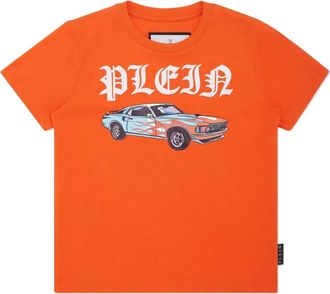 Philipp Plein Cars Racing T-shirt - kids - Cotton - 12 yrs - Orange