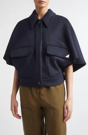 Max Mara Dream Cashmere Cape in Midnight Blue at Nordstrom, Size Medium