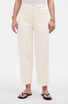 Madewell The Perfect Vintage Raw Hem High Waist Crop Wide Leg Jeans in Vintage Canvas at Nordstrom Rack, Size 31