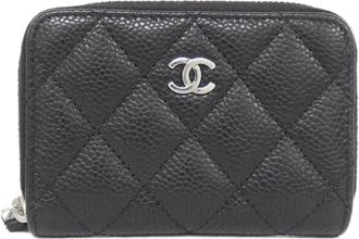 Chanel Black Grained Calfskin Coin Purse/Coin Case (Pre-Owned)