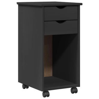 vidaXL Gabinete Rodante 34 X 39 X 65,5 Cm Pino Macizo Gris Vidaxl