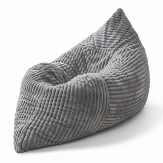 Urban Meuble Puf pera cama convertible flanela acanalada gris claro desenfundable