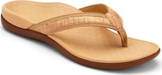 Vionic Womens Tide Orthotic Flip-Flops In Gold Cork